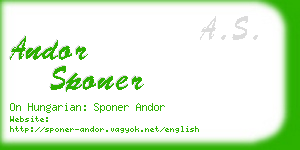 andor sponer business card